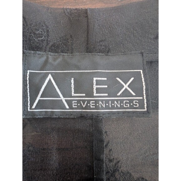 Alex Evenings Black Floral Sheer Blazer Jacket Goth Glam Eveningwear Vtg - Picture 3 of 8